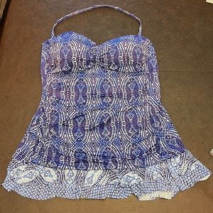 APT.9 Women’s Purple, Blue, and White Swim Dress Size 1X